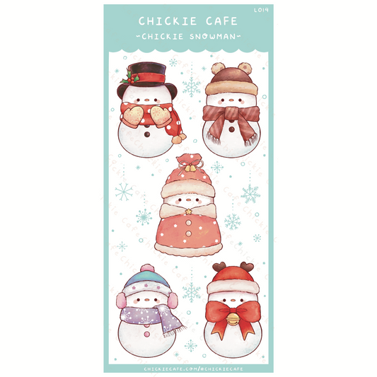 Chickie Snowman Sticker Sheet