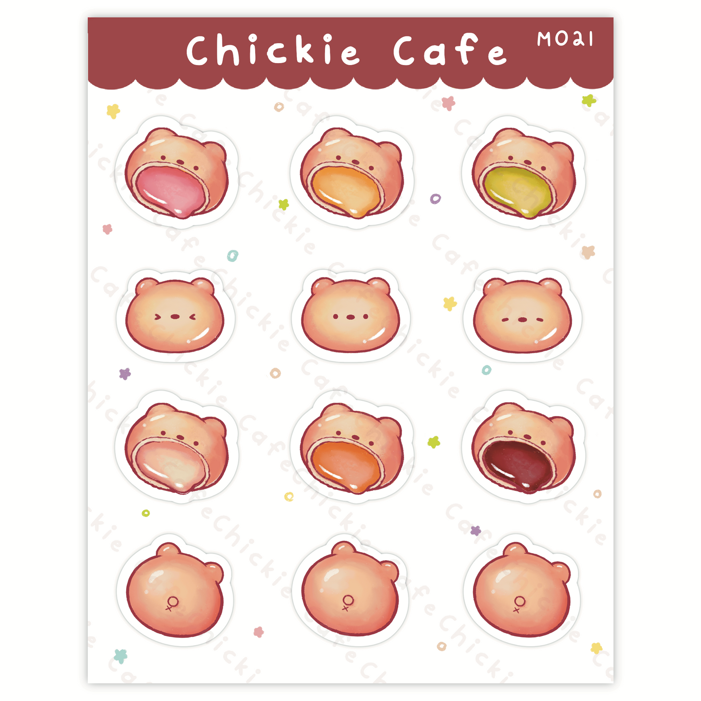 Hello Chickie Biscuit Snacks Sticker Sheet