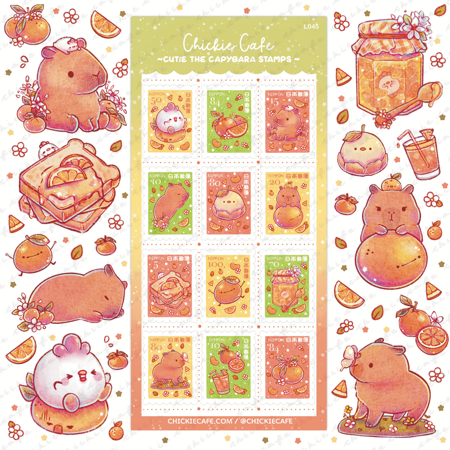 Cutie the Capybara Stamp Sticker Sheet