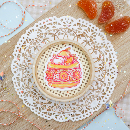 Honey Orange French Macaron Sticker