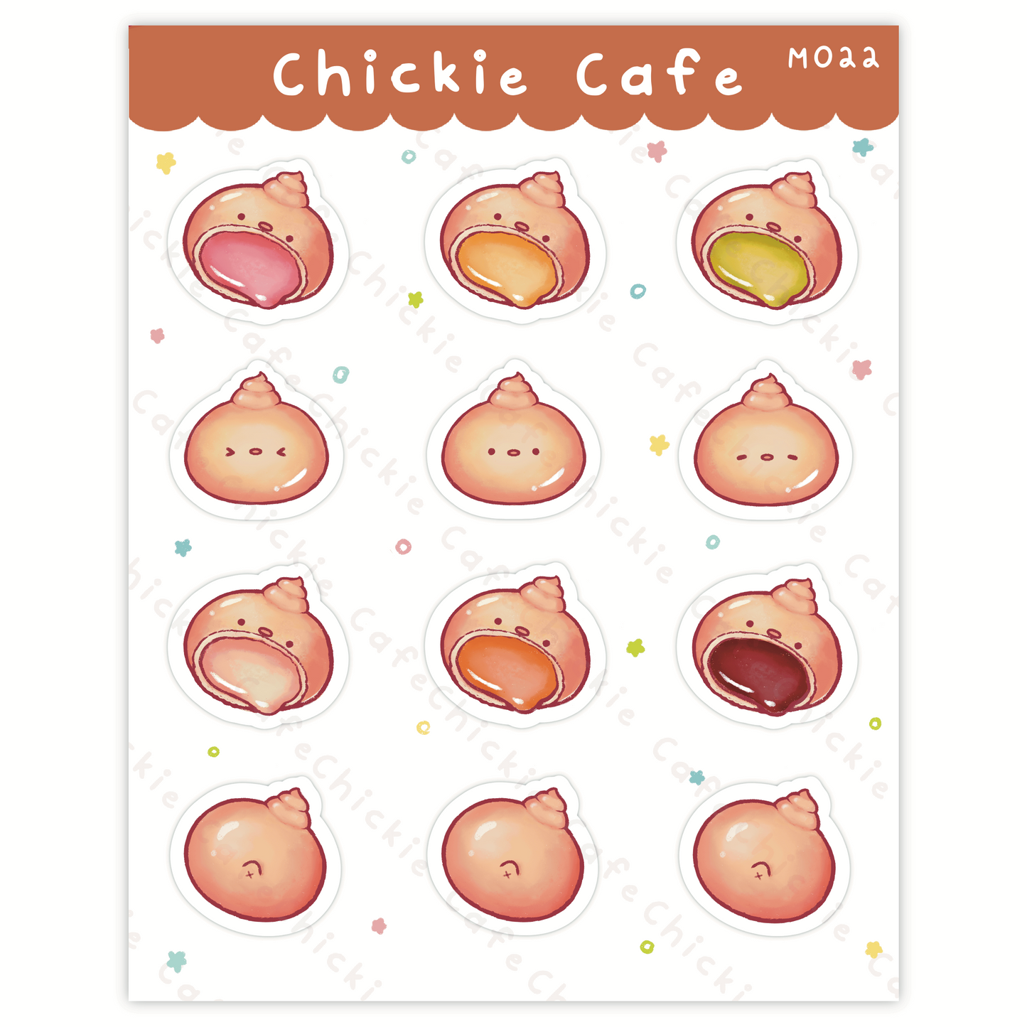 Hello Chickie Biscuit Snacks Sticker Sheet