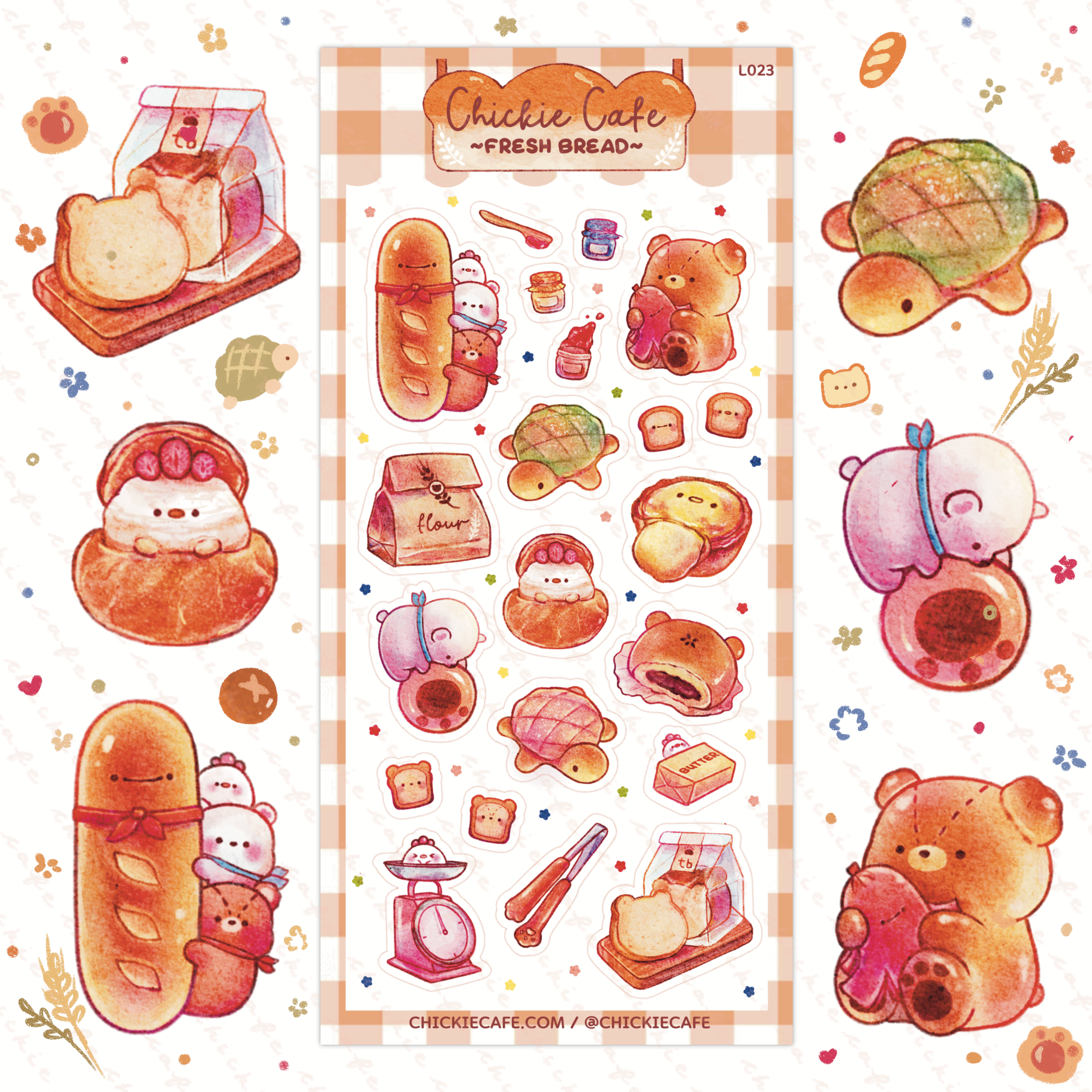 Bread Rusk Sticker Fresh Bread Sticker Sheet – Chickie Cafe