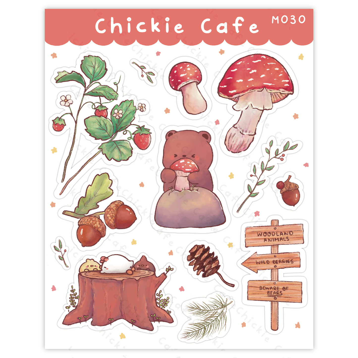 Boba Bear and the Mighty Mushroom Sticker Sheet