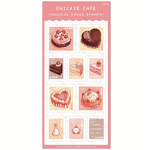 Chickie Cakes Stamps Sticker Sheet