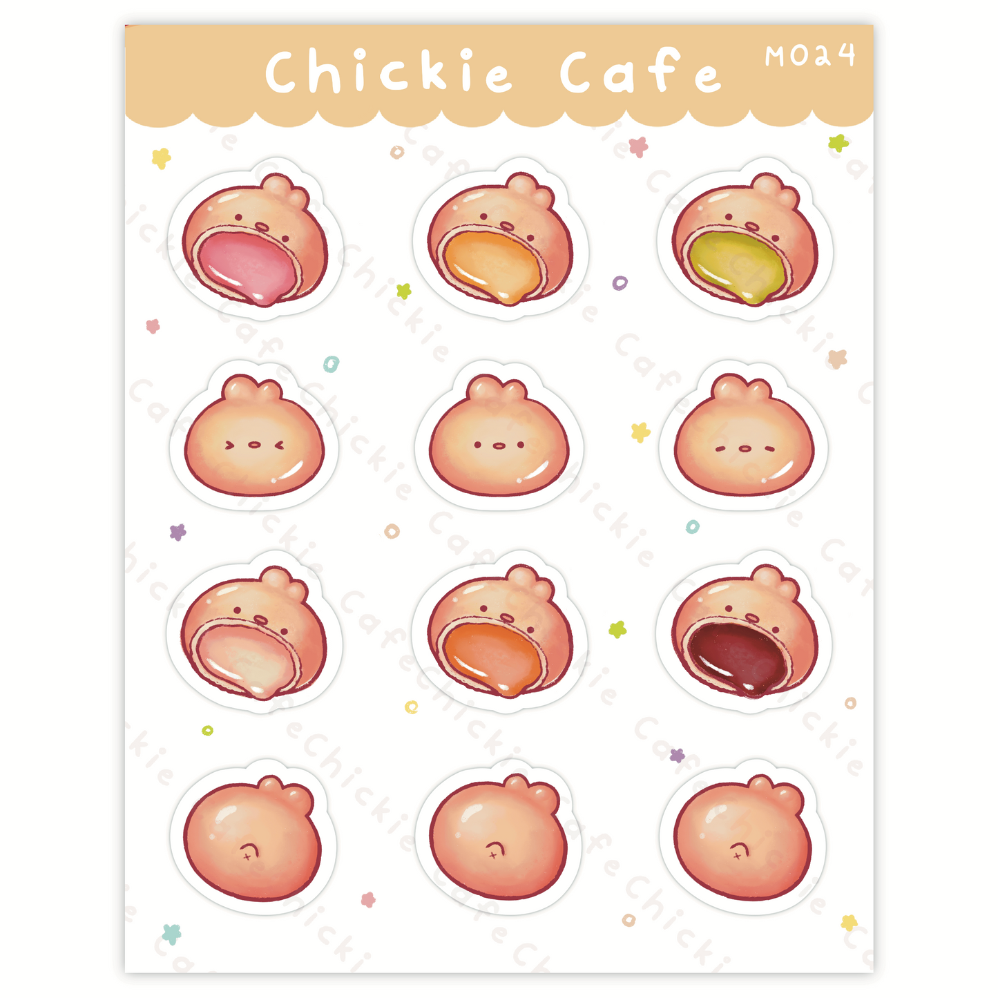 Hello Chickie Biscuit Snacks Sticker Sheet