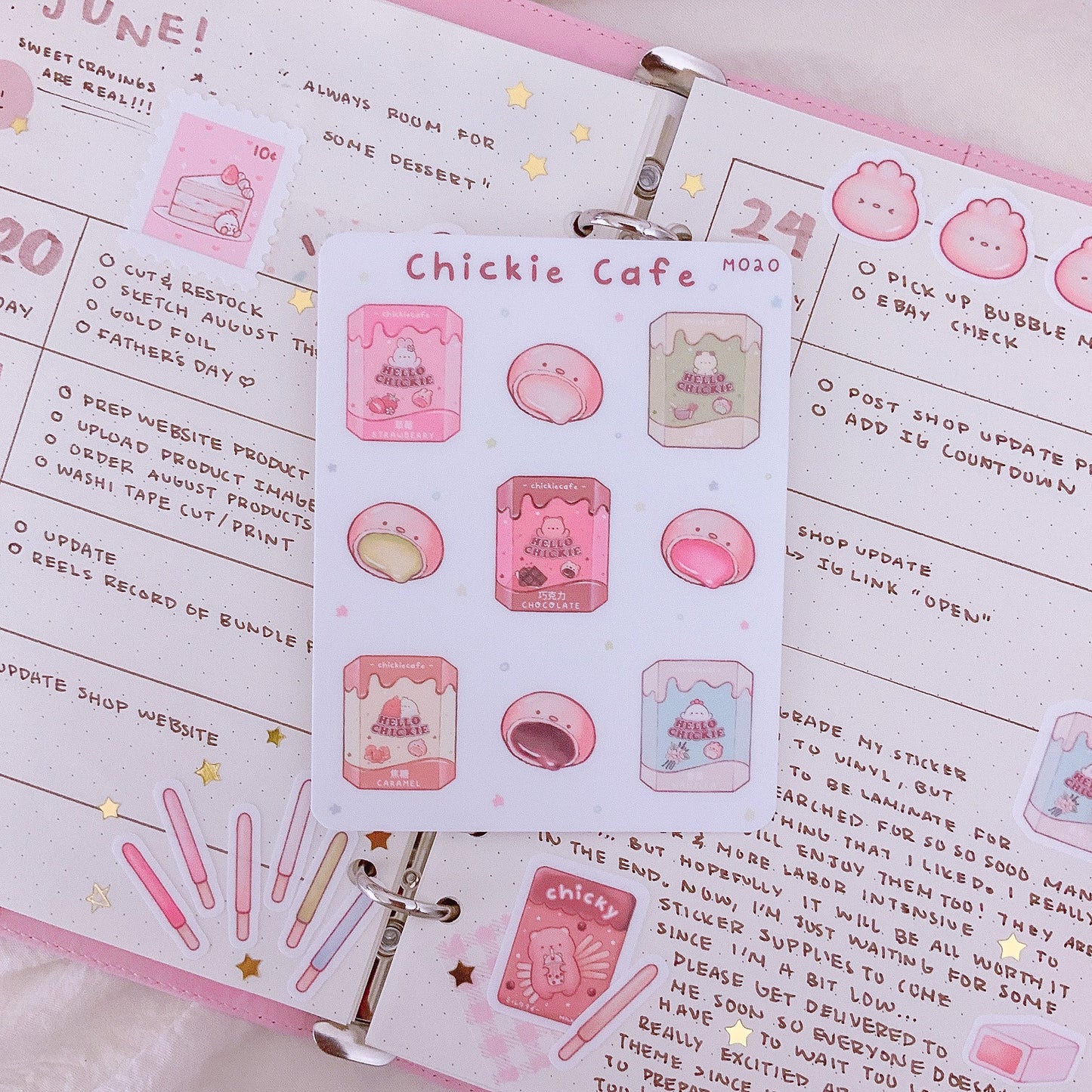 Hello Chickie Biscuit Snacks Sticker Sheet