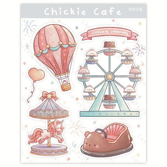 Chickie Carnival Rides Sticker Sheet