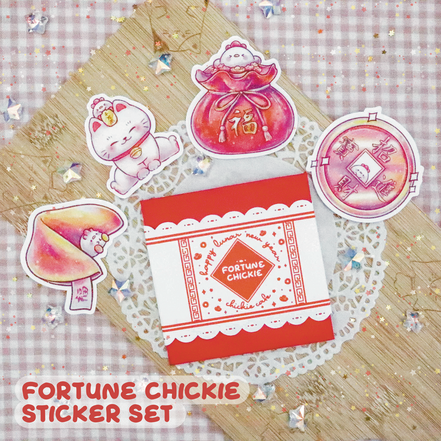 Fortune Chickie Sticker Set (Stardust Holographic)