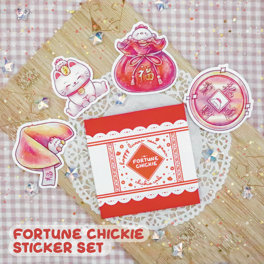 Fortune Chickie Sticker Set (Velvety Vinyl)