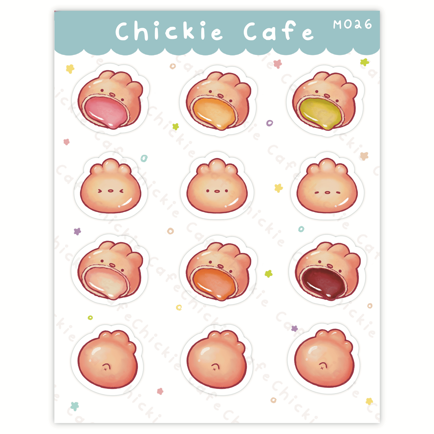 Hello Chickie Biscuit Snacks Sticker Sheet