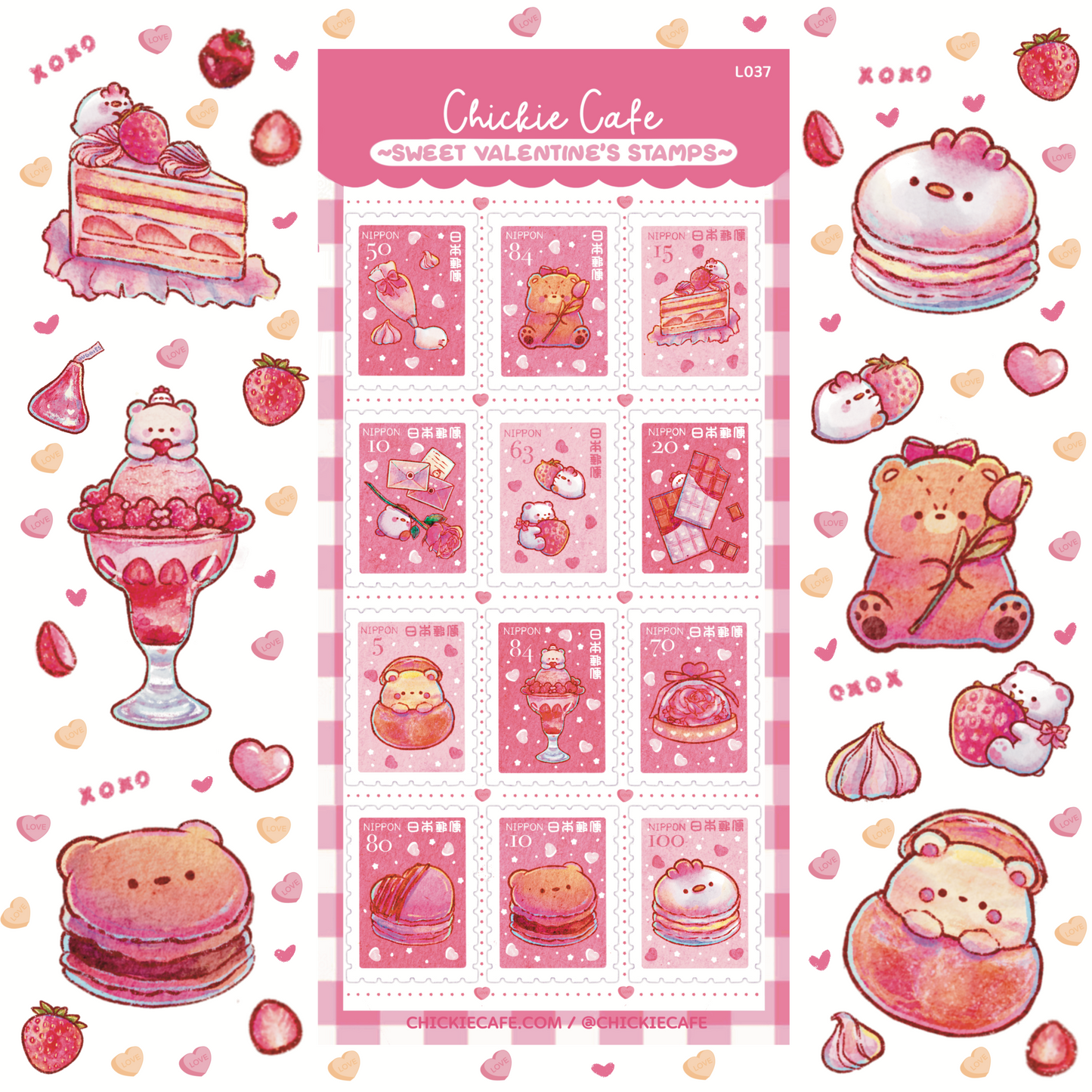 Sweet Valentine's Stamps Sticker Sheet - 10% OFF