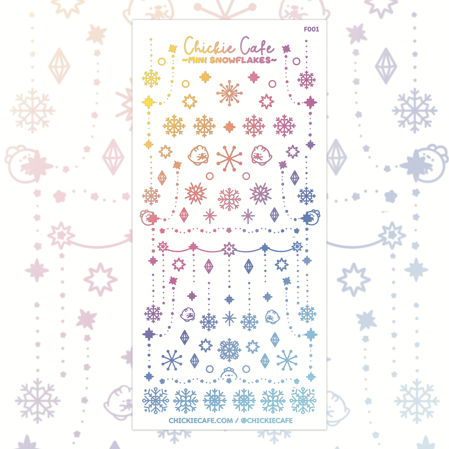 Mini Snowflake Foiled Sticker Sheet