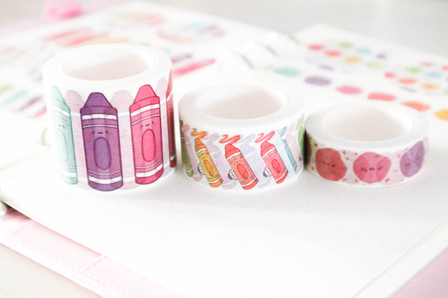 Colorful Crayon Washi Tape Set of 3