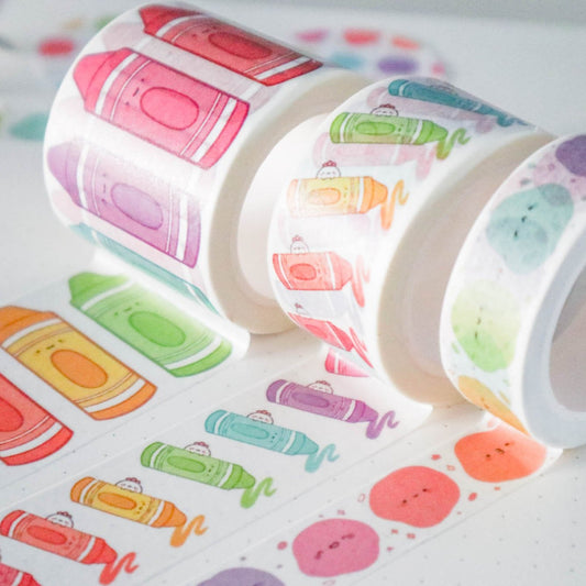 Colorful Crayon Washi Tape Set of 3