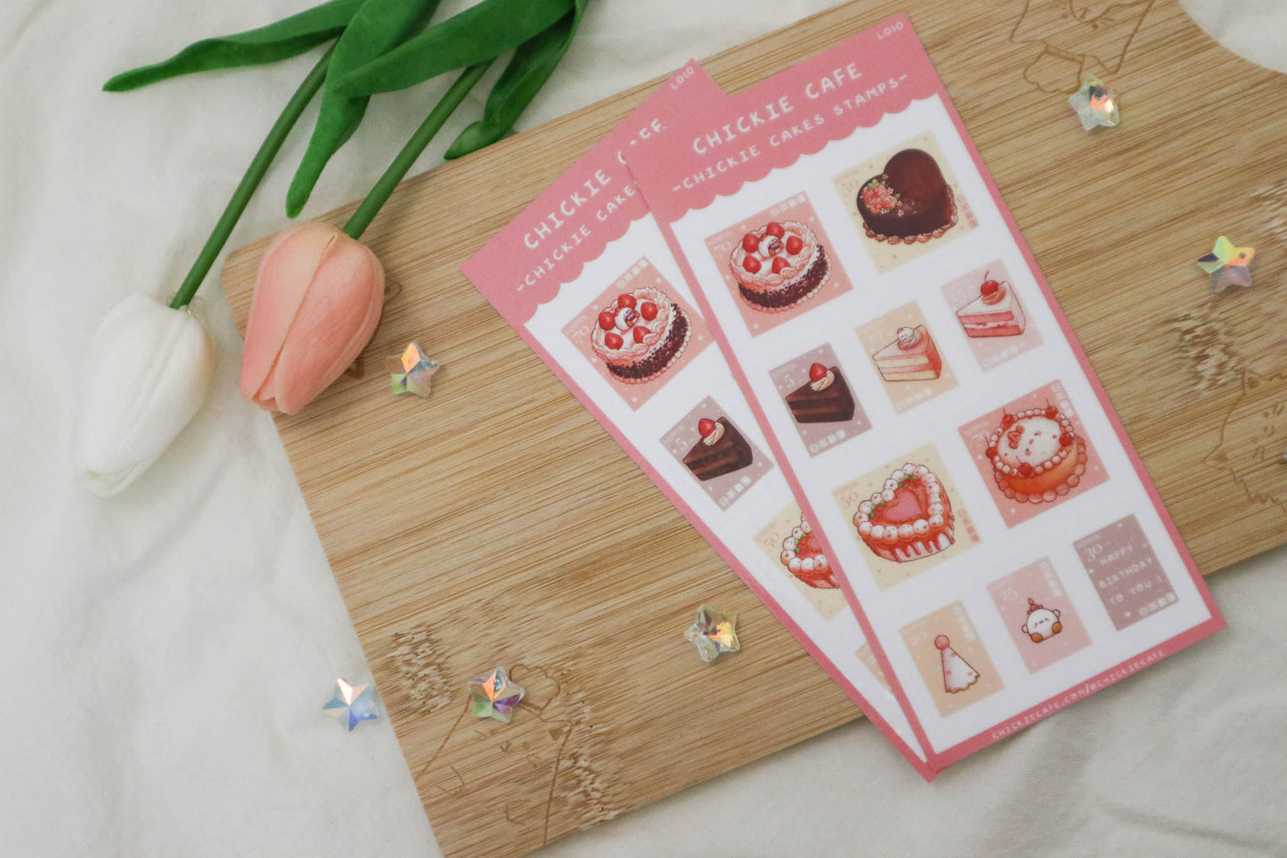 Chickie Cakes Stamps Sticker Sheet