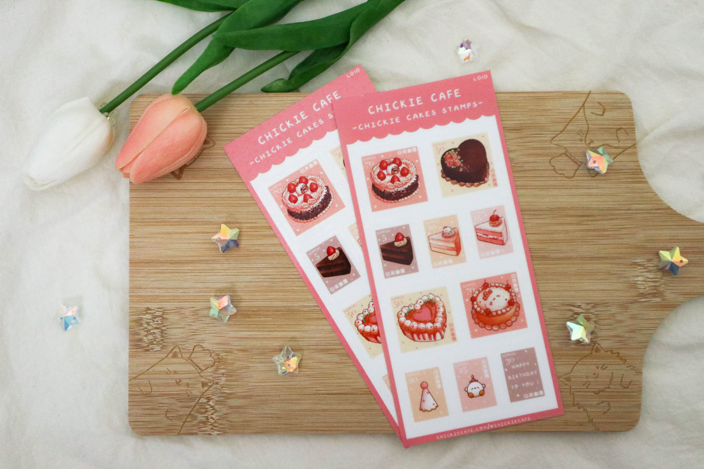 Chickie Cakes Stamps Sticker Sheet