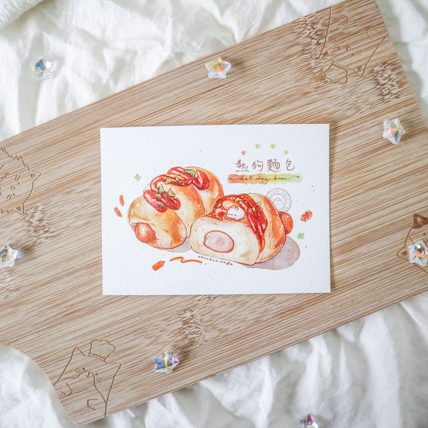 Hotdog Bun Print + Hotdog Bun Sticker Set