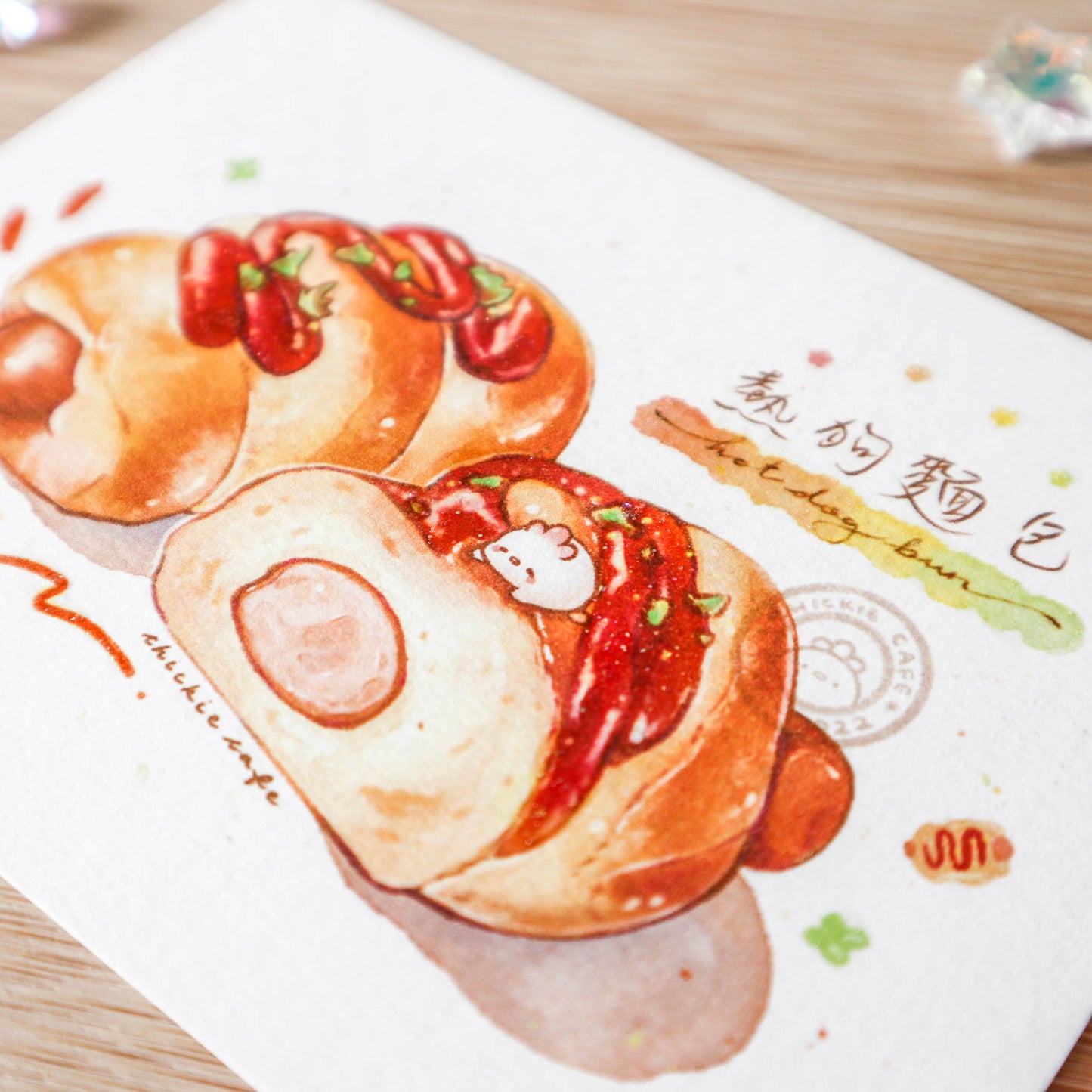 Hotdog Bun Print + Hotdog Bun Sticker Set