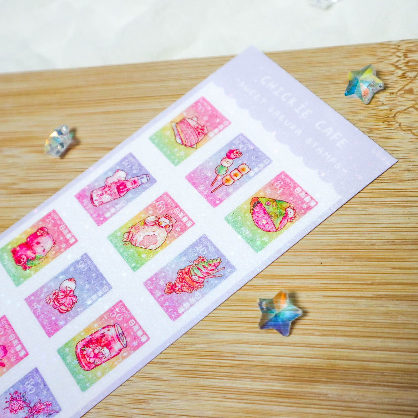 Sweet Sakura Stamp Sticker Sheet