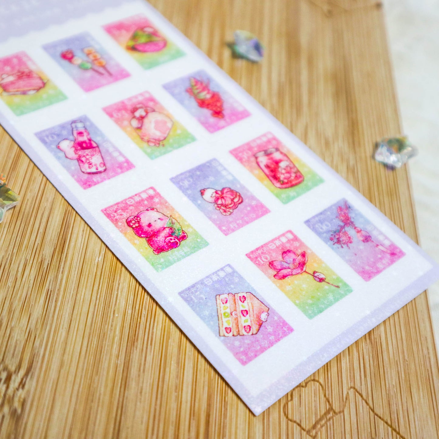 Sweet Sakura Stamp Sticker Sheet