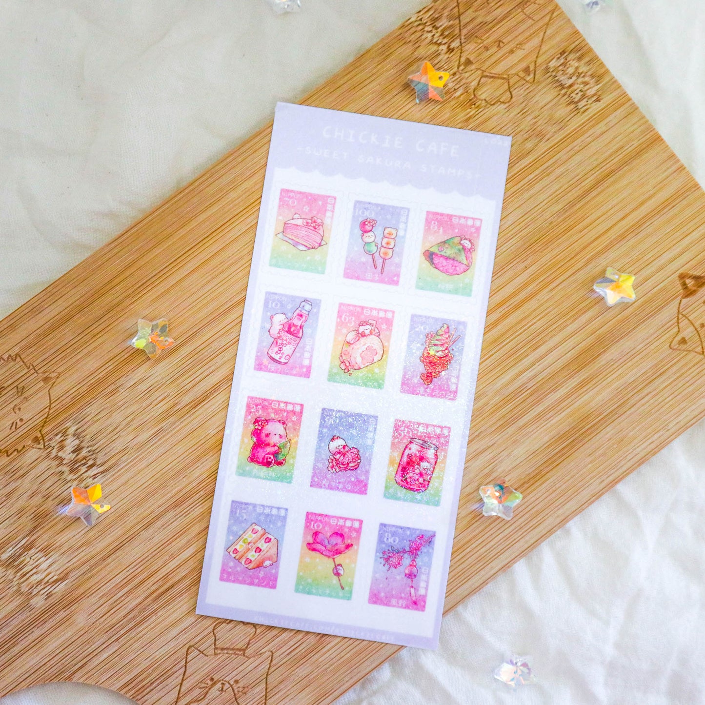 Sweet Sakura Stamp Sticker Sheet