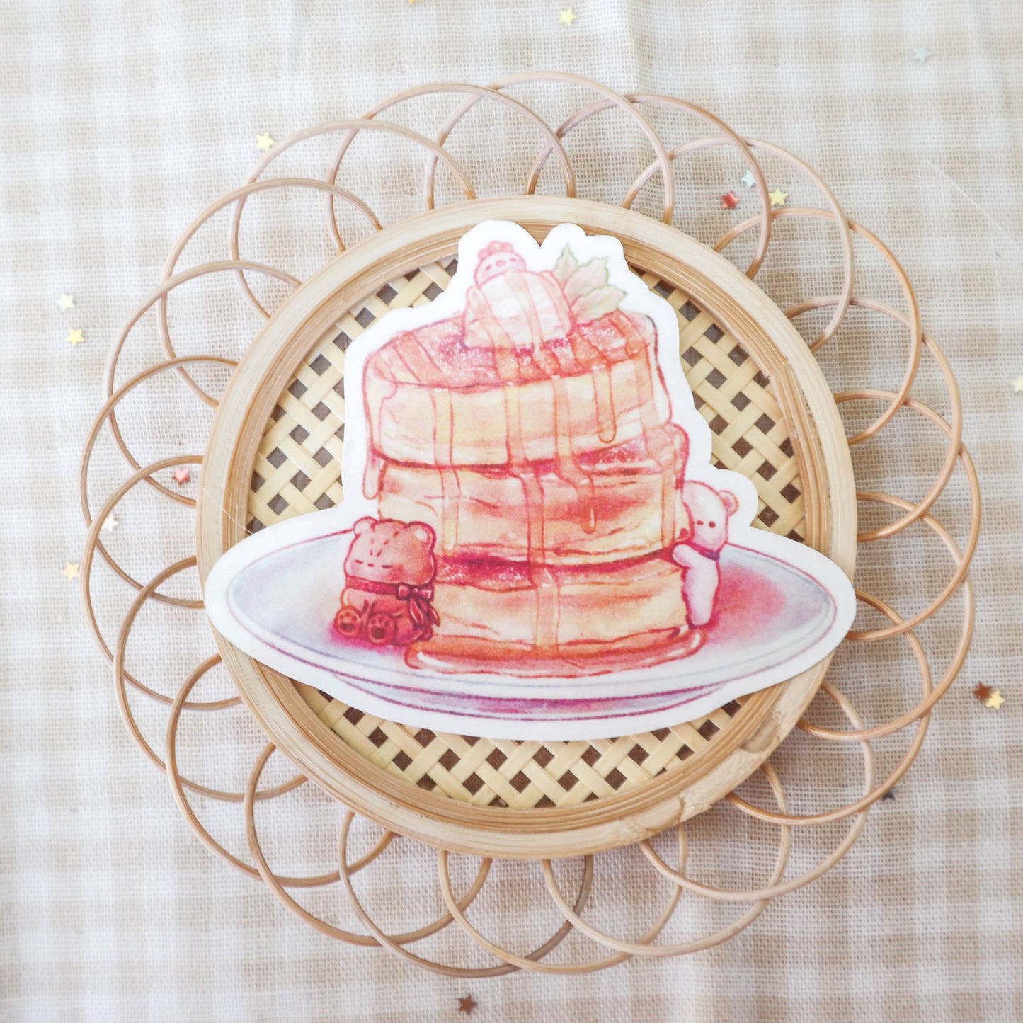 Fluffy Soufflé Pancake Sticker +  Fluffy Soufflé Pancake Sticker Print Set