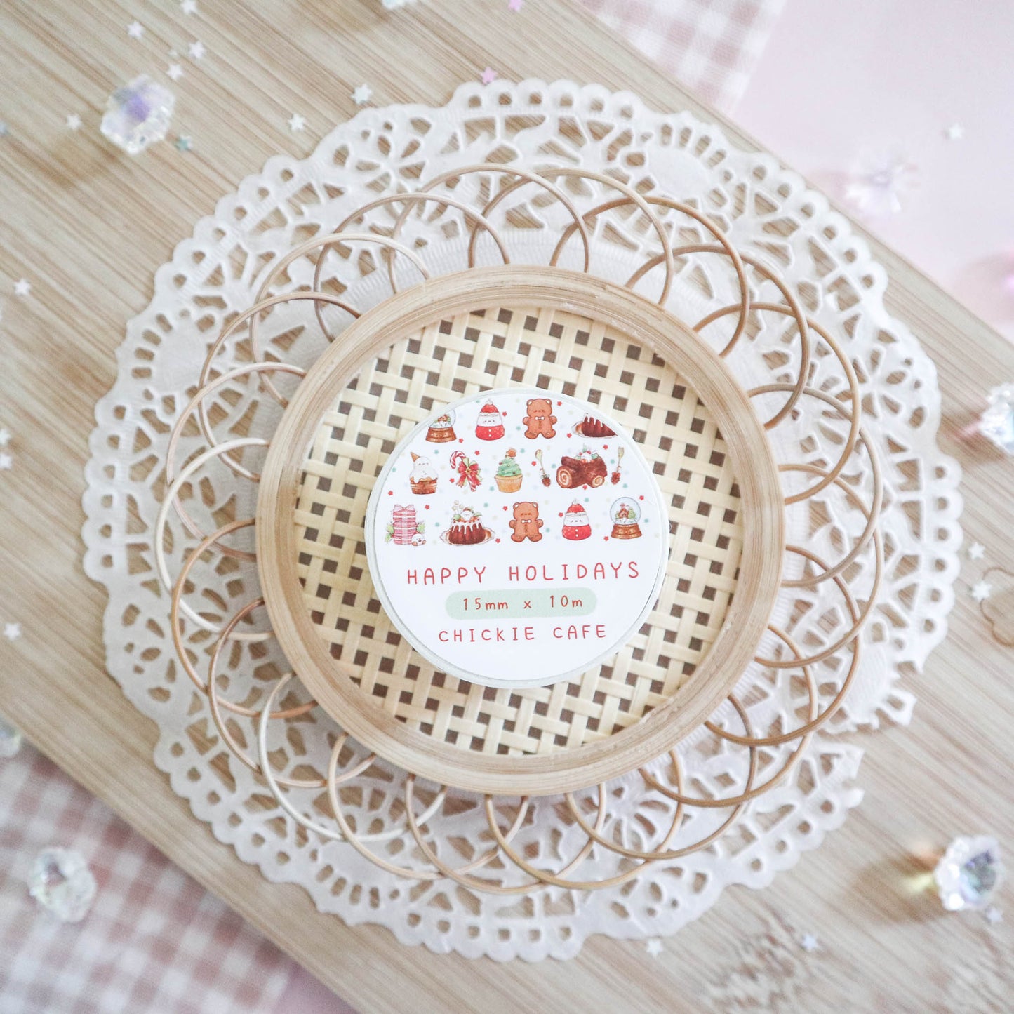 Happy Hoilday Feast Gold Foil Washi Tape