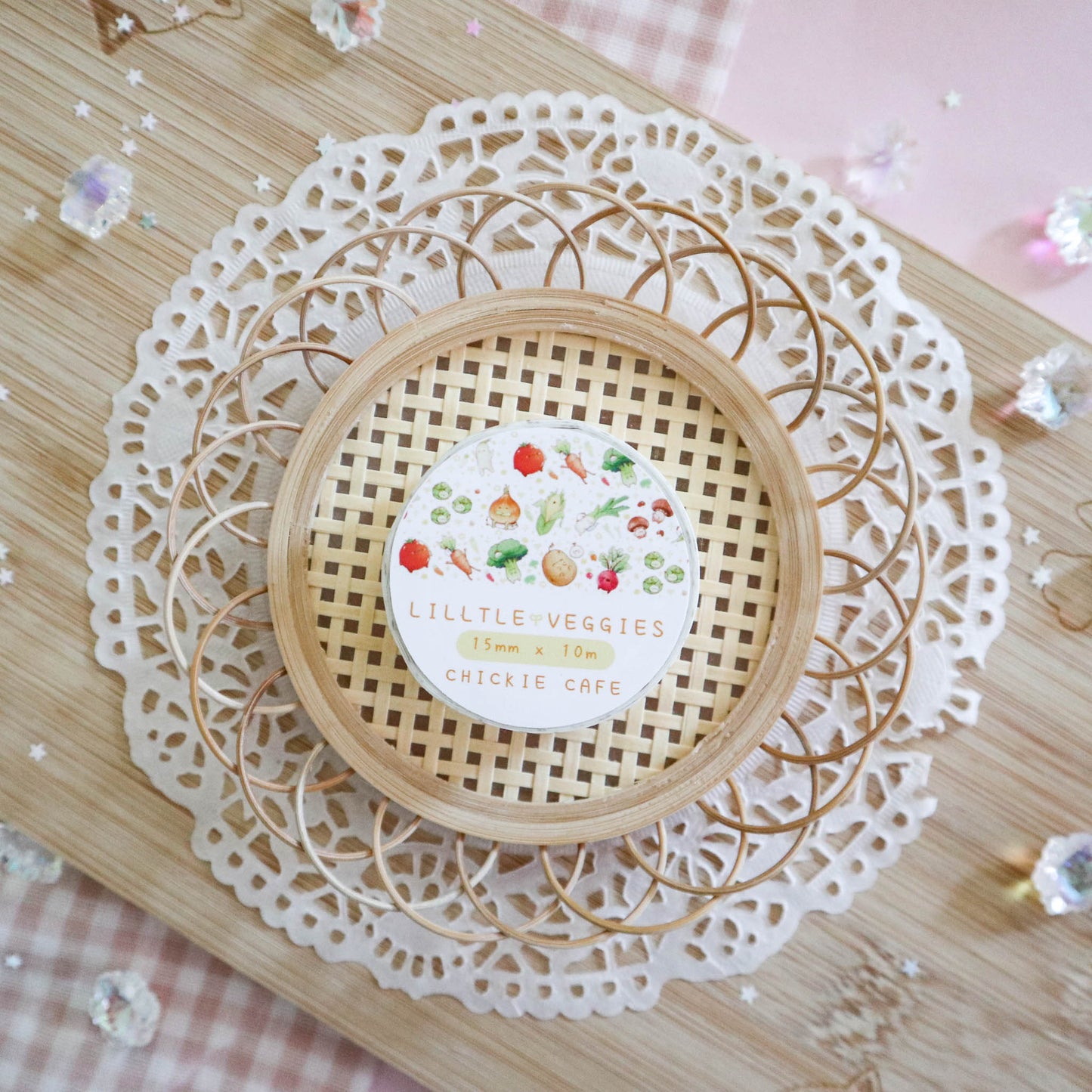 Little Veggies Gold Foil Washi Tape