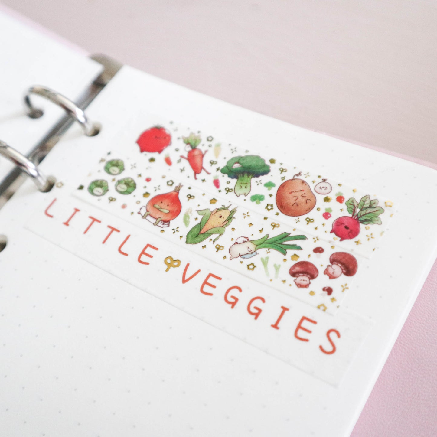 Little Veggies Gold Foil Washi Tape