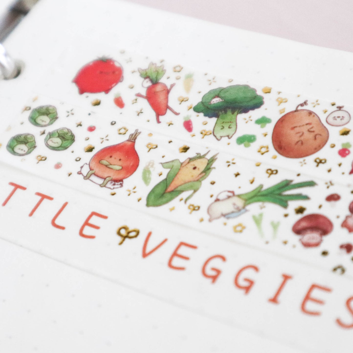 Little Veggies Gold Foil Washi Tape