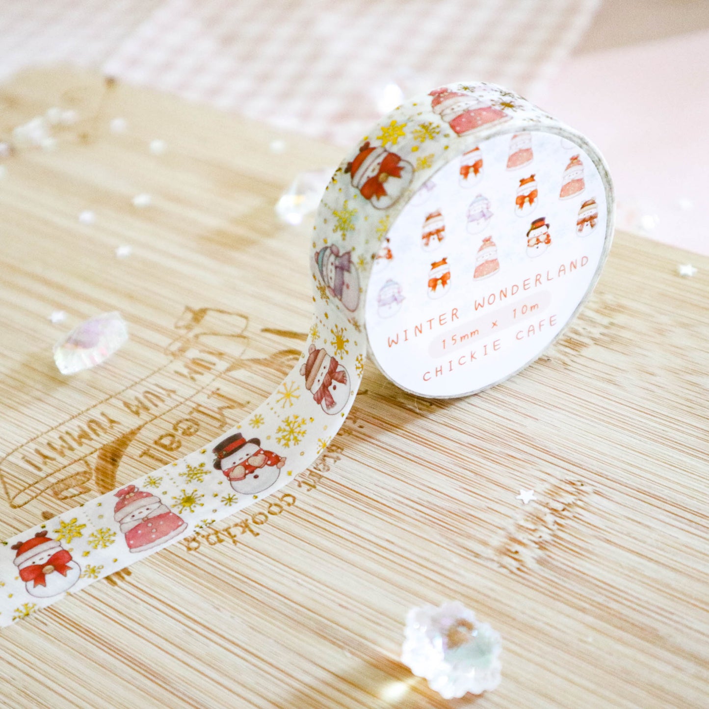 Chickie Snowman Gold Foil Washi Tape