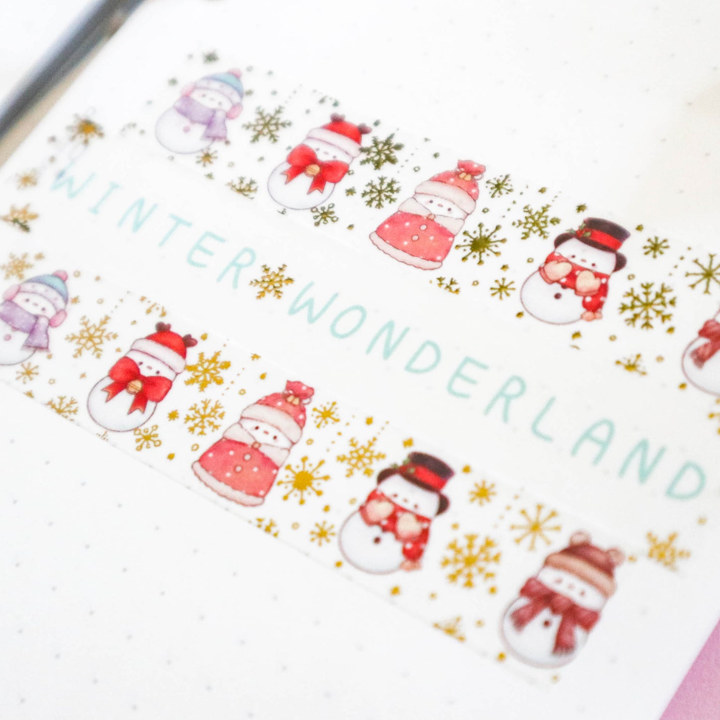 Chickie Snowman Gold Foil Washi Tape