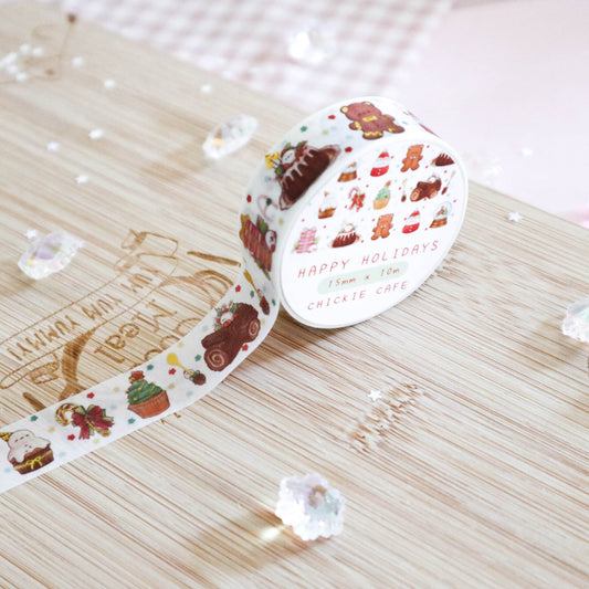 Happy Hoilday Feast Gold Foil Washi Tape