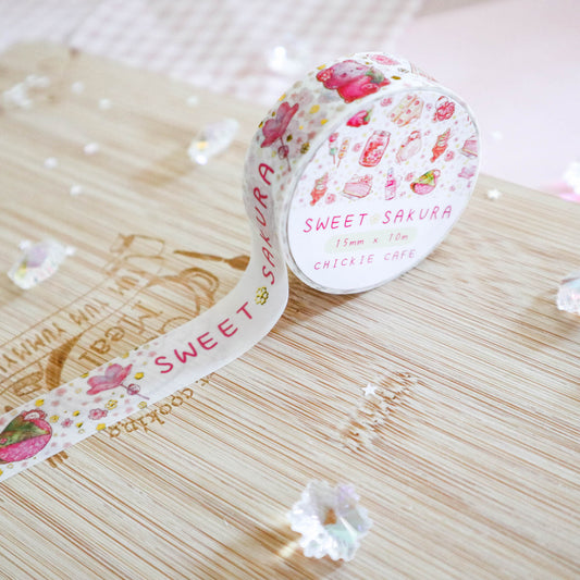 Sweet Sakura Gold Foil Washi Tape