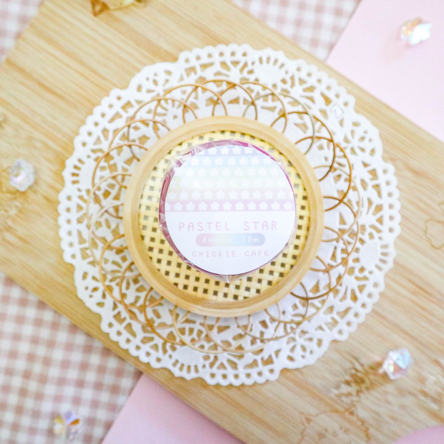 Pastel Star Gold Foil Washi Tape