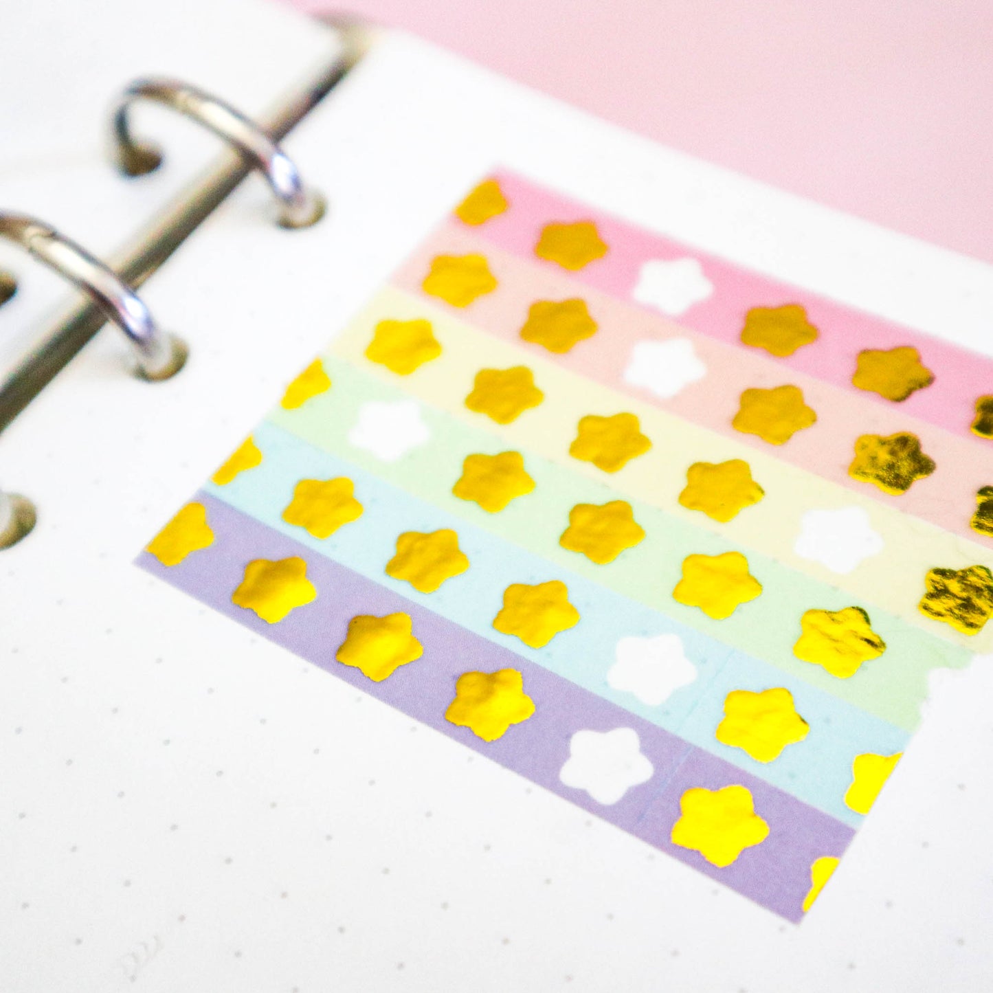 Pastel Star Gold Foil Washi Tape