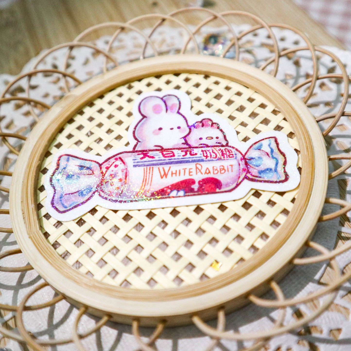 White Rabbit Creamy Candy Sticker Set (Stardust Holographic)