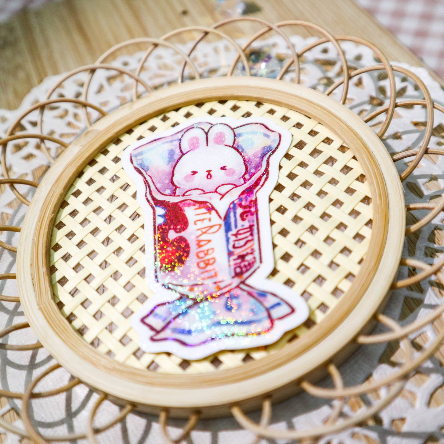 White Rabbit Creamy Candy Sticker Set (Stardust Holographic)