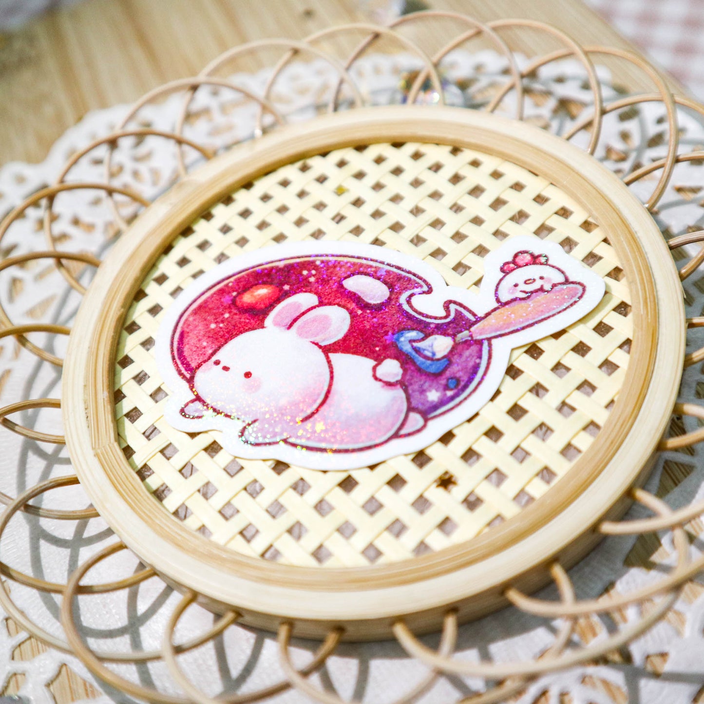 White Rabbit Creamy Candy Sticker Set (Stardust Holographic)