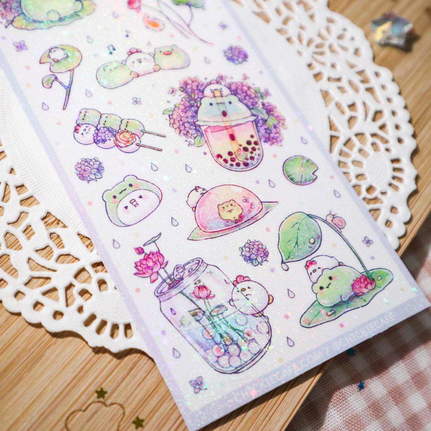 Rainy Ribbit Showers Sticker Sheet