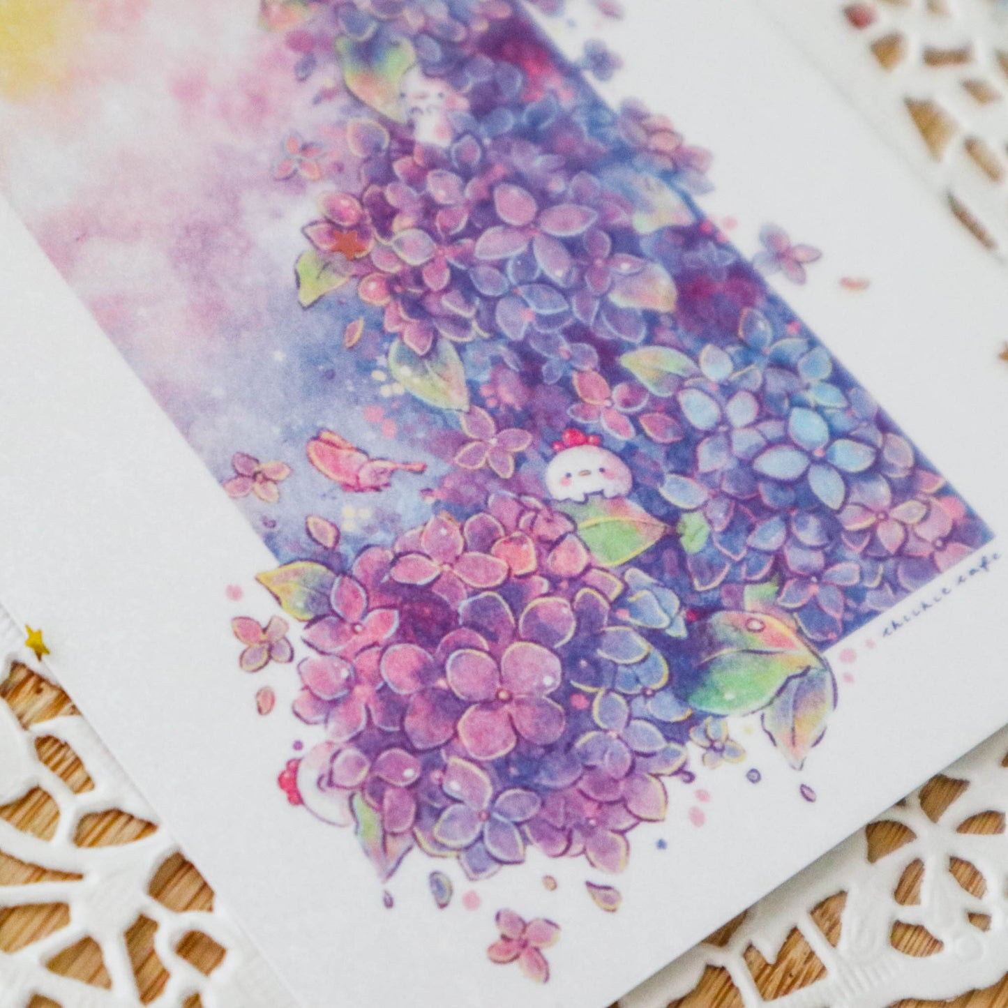 Midnight Hydrangea Garden Sticker Print