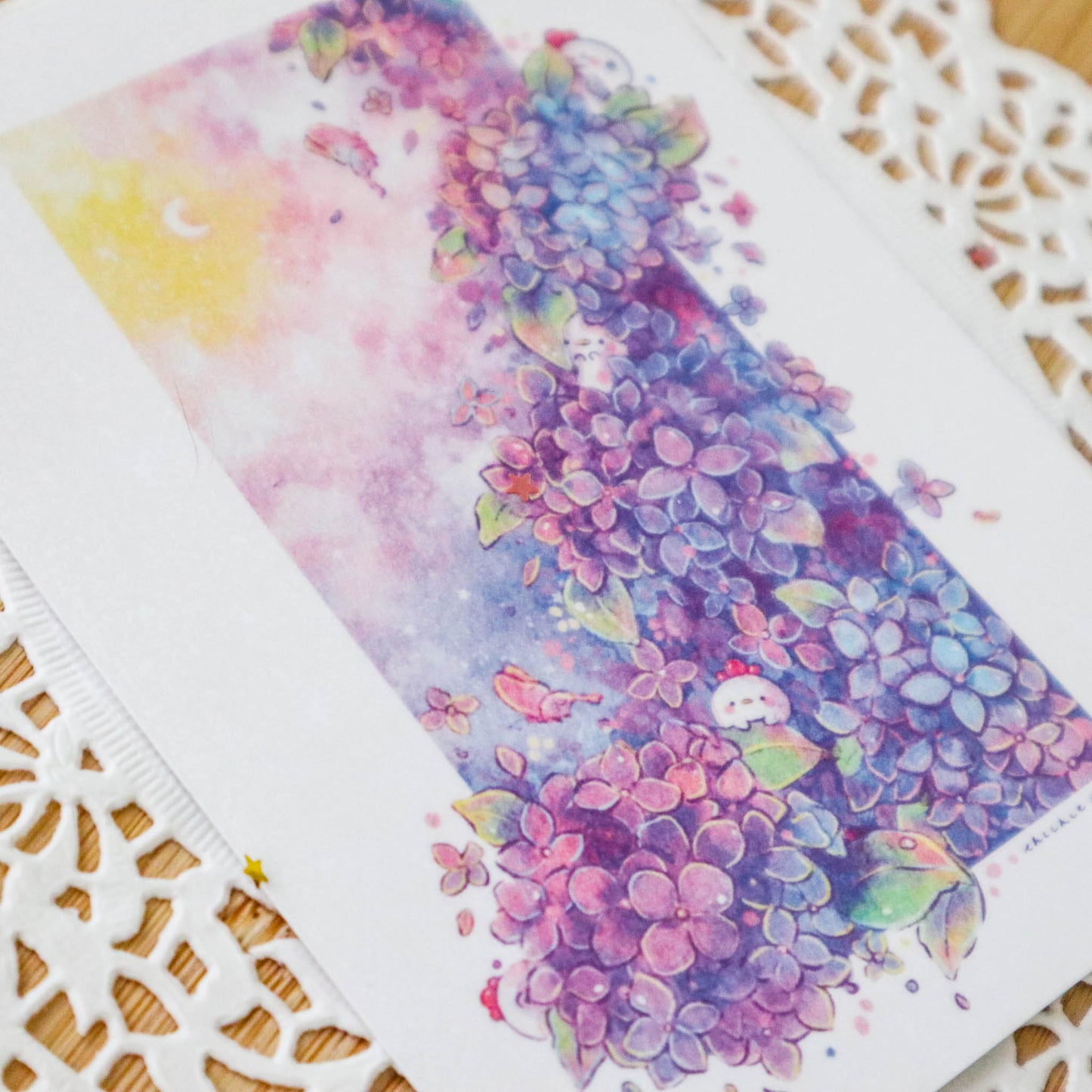 Midnight Hydrangea Garden Sticker Print