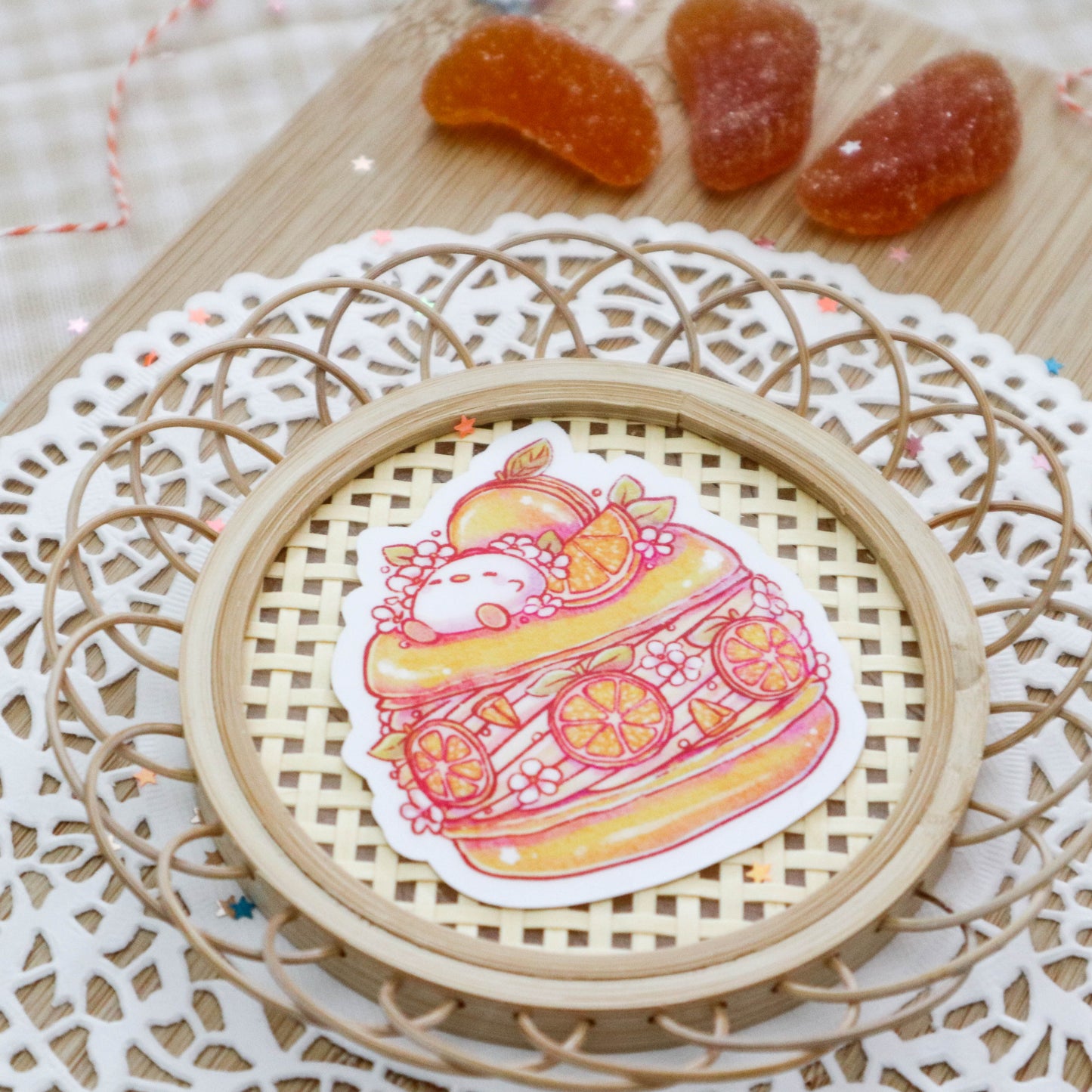 Honey Orange French Macaron Sticker