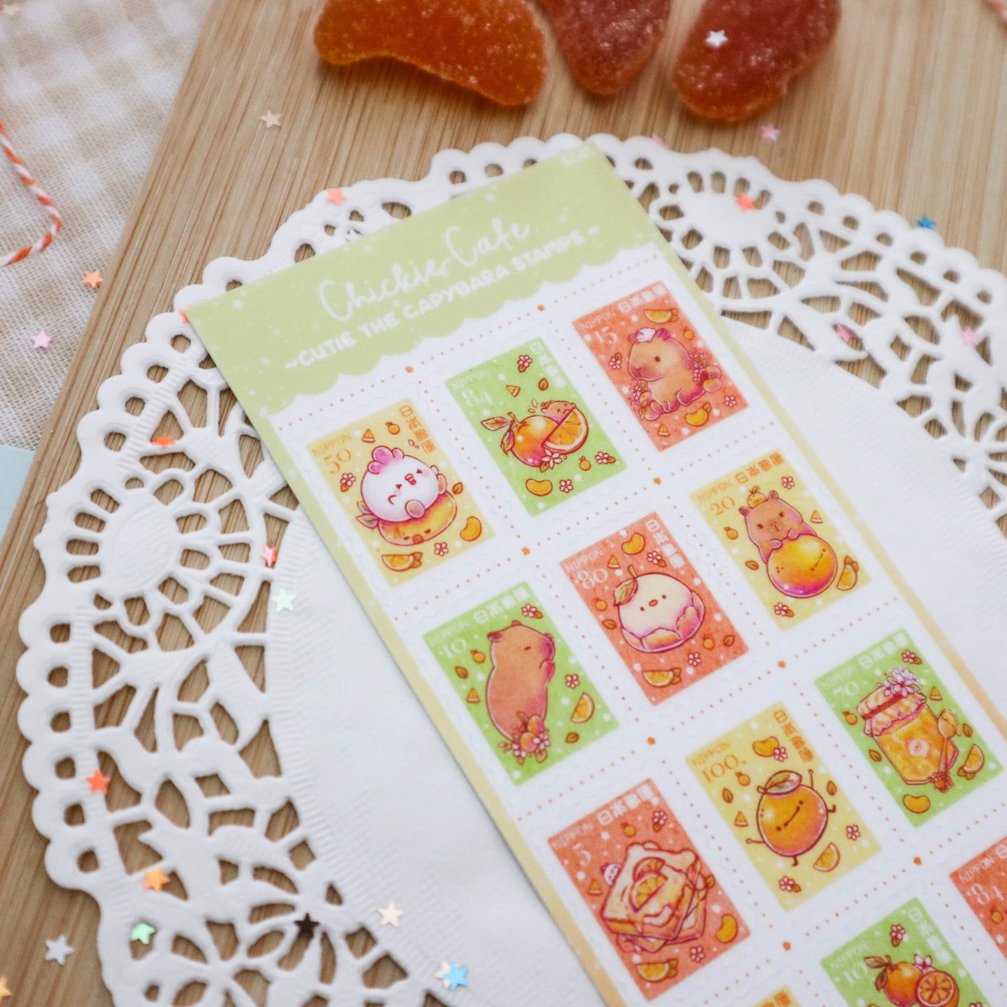 Cutie the Capybara Stamp Sticker Sheet