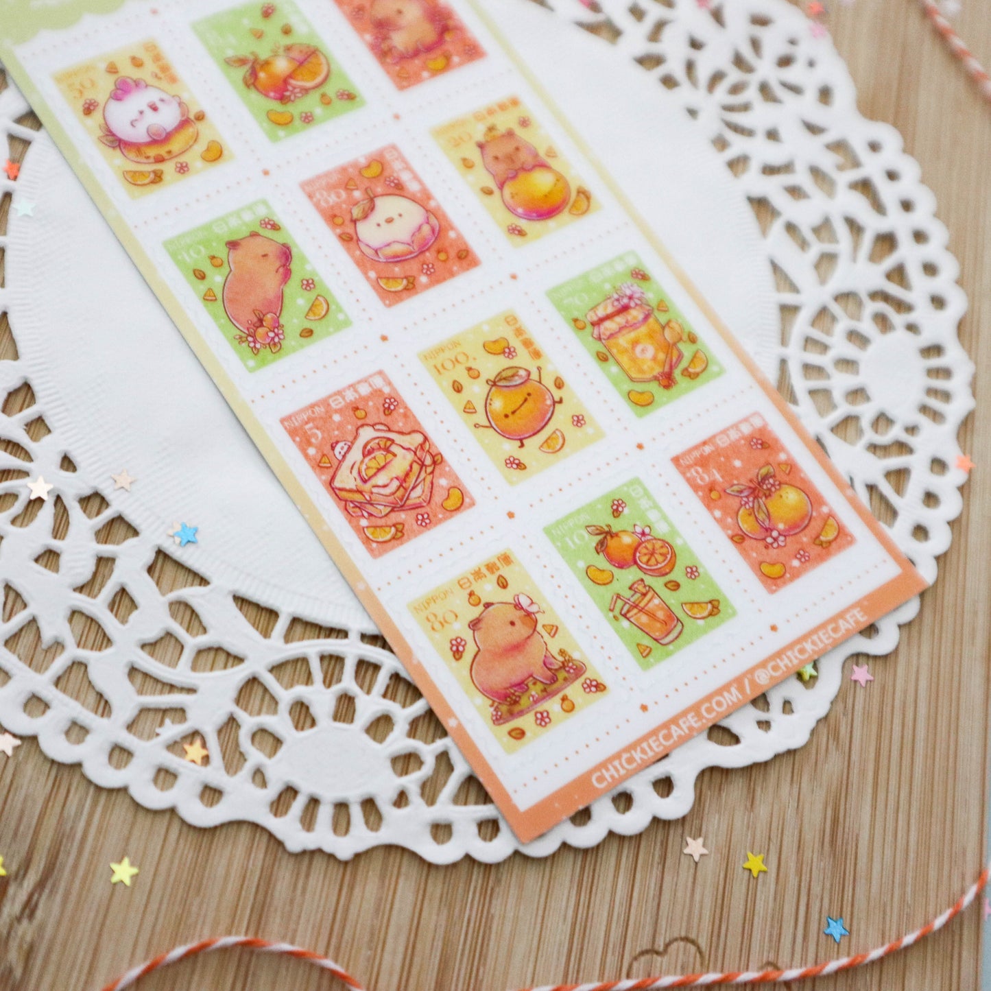 Cutie the Capybara Stamp Sticker Sheet