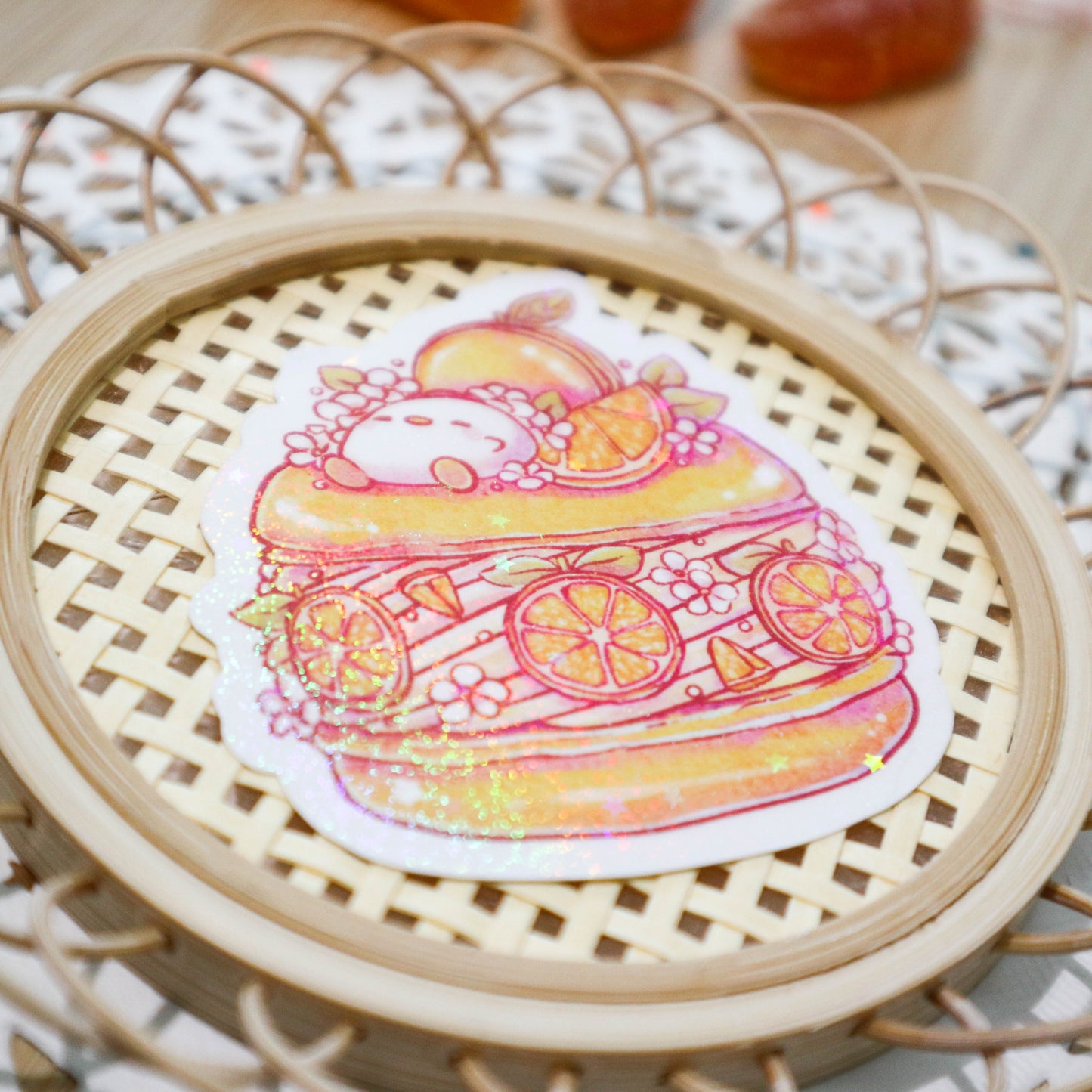 Honey Orange French Macaron Sticker