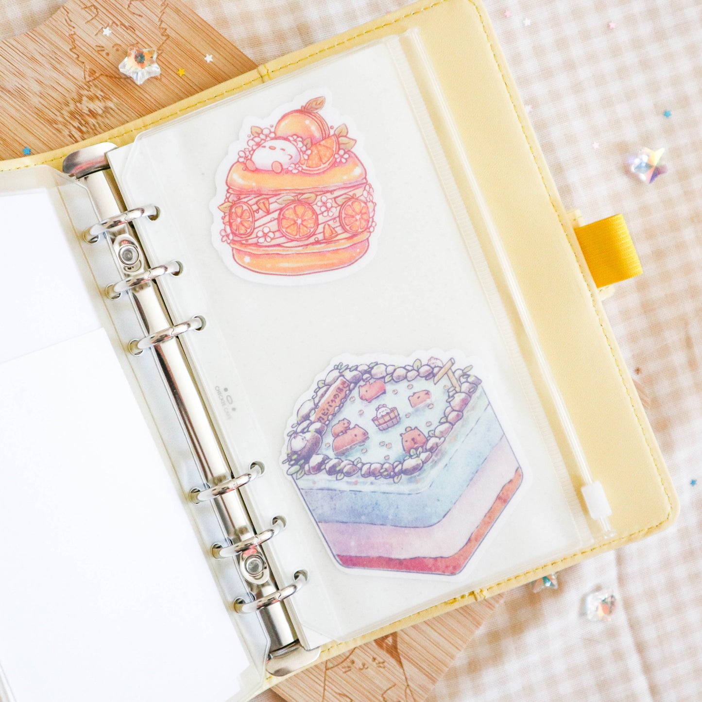 Cute Capybara A6 Binder - Yellow