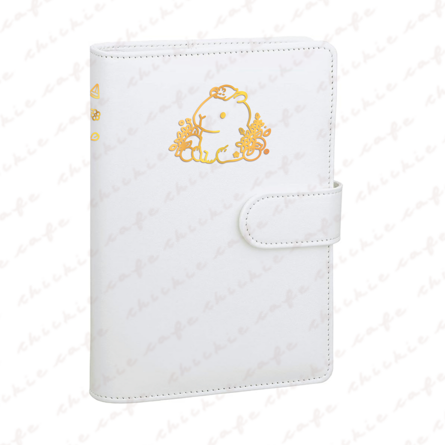 Cute Capybara A6 Binder - White