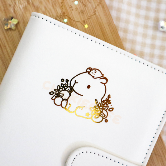 Cute Capybara A6 Binder - White